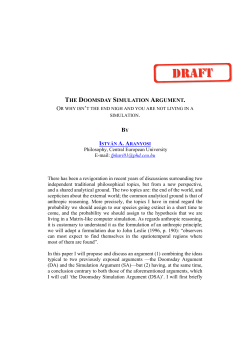 The Doomsday Simulation Argument by I.A. Aranyosi
