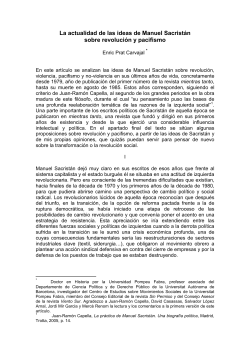 "La actividad de las ideas de Manuel Sacrist n sobre revoluci n y pacifismo"
