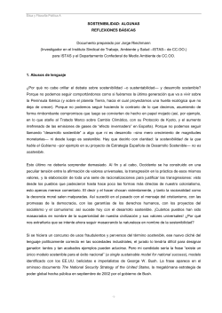 "Sostenibilidad: algunas reflexiones b sicas"