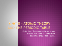 unit ii  atomic theory and the periodic