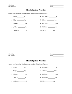 metric system practice