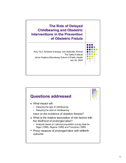 The role of delayed childbearing and obstetric care interventions in the prevention of obstetric fistula