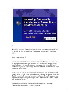 Improving community knowledge of prevention and treatment of fistula