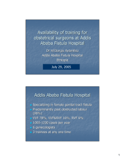 Training availability at Addis Ababa Fistula hospital for obstetrical surgeons