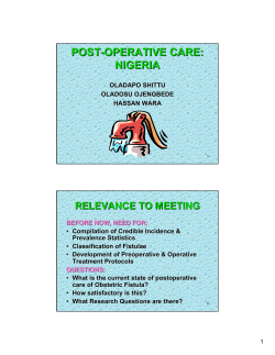 Post-operative care: Nigeria