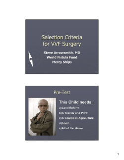 Selection criteria for VVF Surgery