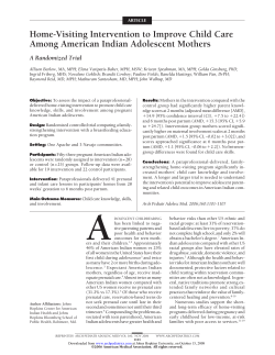 Home-visiting intervention to improve child care among American Indian adolescent mothers: A randomized trial.