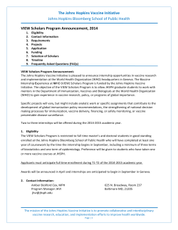 2014 Program Announcement/FAQs