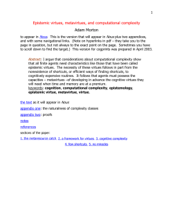 Epistemic virtues, metavirtues, and computational complexity