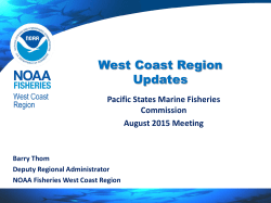 Federal Panel Issues and Perspectives - West Coast Region Updates (Barry Thom - NOAA)