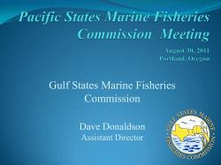 PSMFC Annual Meeting 2011: Gulf States Marine Fisheries Commission (Dave Donaldson)
