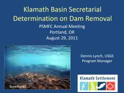 PSMFC Annual Meeting 2011: Klamath Hydro Settlement Agreement (Dennis Lynch)
