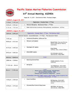 Agenda for 2011 PSMFC Annual Meeting