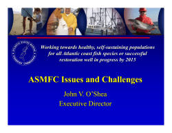 ASMFC Issues and Challenges (O'Shea, John V.)