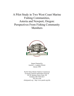 A Pilot Study in Two West Coast Marine Fishing Communities, Astoria and Newport, Oregon: Perspectives From Fishing Community Members