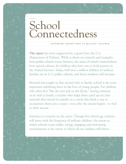 School Connectedness - Extending Connections to Military Children