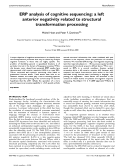 Hoen et Dominey Neuroreport LAN 2000