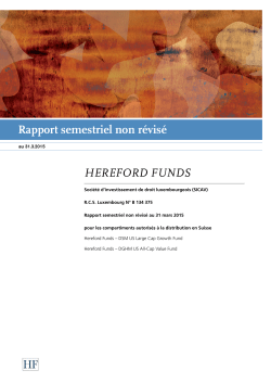 Hereford Funds Semi-Annual Report CHF 2015