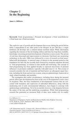 DiPietro, J.A. (2010). In the beginning. In A. W. Zimmerman S.L. Connors (Eds.), Maternal Influences on Fetal Neurodevelopment: Clinical and Research Aspects, New York: Springer.
