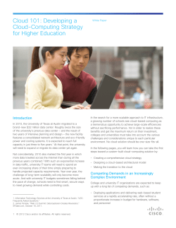 Cloud 101: Developing a Cloud-Computing Strategy for Higher Education
