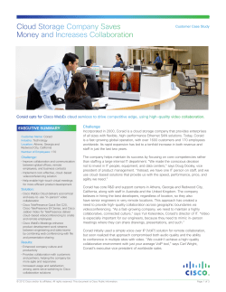 Cloud Storage Company Saves Money and Increases Collaboration