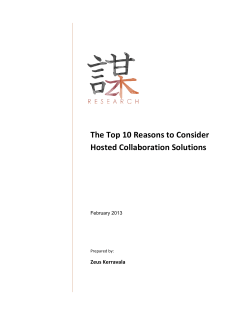 The Top 10 Reasons to Consider Hosted Collaboration Solutions