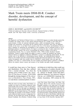 Mark Twain Meets DSM-III-R Conduct Disorder, Development and the Concept of Harmful Dysfunction