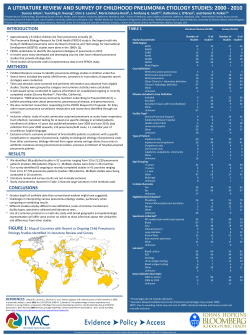 Z Gilani-Lit Review Survey of Child Pneumonia Etiology Studies