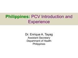 Philippines: Pneumococcal Conjugate Vaccine (PCV) Introduction and Experience