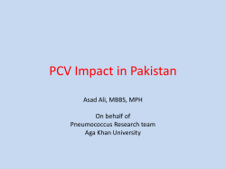 Pneumococcal Conjugate Vaccine (PCV) Impact in Pakistan