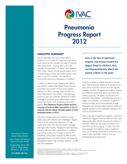 2012 Pneumonia Progress Report