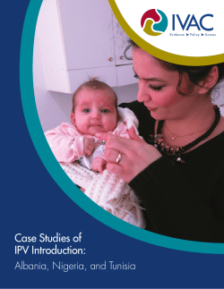 Case Studies of IPV introduction in Albania, Nigeria, and Tunisia