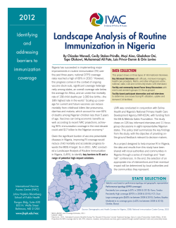 policy brief that examines the landscape of vaccines