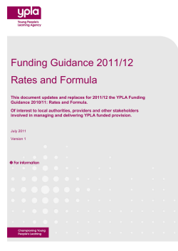 Click to download YPLA funding rates and formula July 2011
