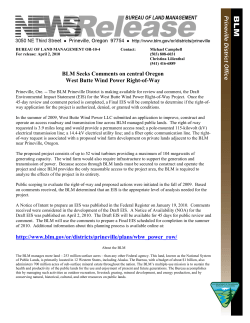 Press release announcing the Draft Environmental Impact Statement