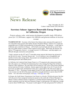 Press release announcing the Record of Decision