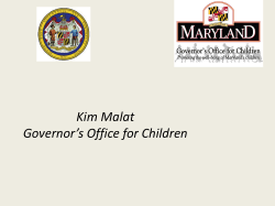 Meeting with Philip J. Leaf, Director of the JHPSH Center for the Prevention of Youth Violence and Kim Malat, Maryland Governor's Office for Children