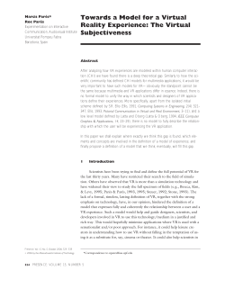 Towards a Model for a Virtual Reality Experience: the Virtual Subjectiveness