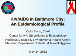 HIV/AIDS in Baltimore City: An Epidemiological Profile