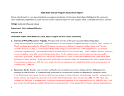 Assessment Report URBS_2012-2013