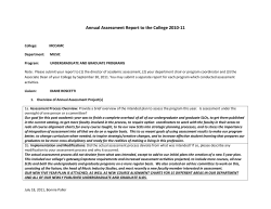 Music 10 11 assessment report to the college