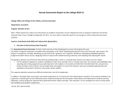 JOUR Annual Assessment Report 2010-11