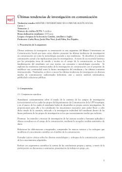 ltimes Tend ncies de Recerca en Comunicaci