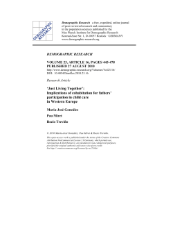 " Just Living Together Implications of cohabitation for fathers' participation in child care in Western Europe"