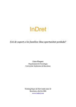 Llei catalana de suport a les fam&iacute;lies: Una oportunitat perduda