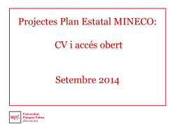 Presentaci de la convocat ria - CV i acc s obert 2014