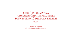 Presentaci de la convocat ria - pressupost 2014