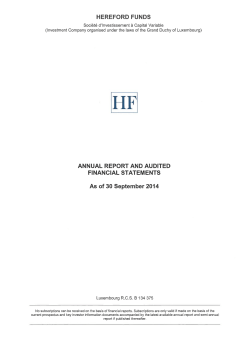 Hereford Funds - audited  signed annual report 2014 09 30