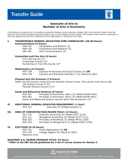 Economics&nbsp;- Bachelor of Arts