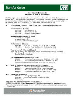 Economics - Bachelor of Arts